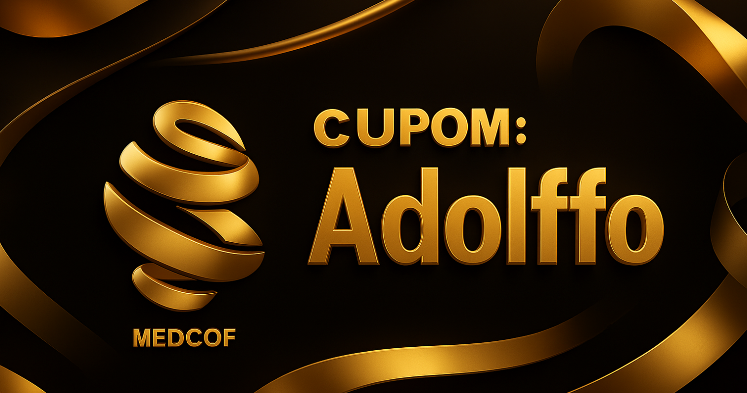 Infográfico mostrando os erros comuns ao procurar um cupom MedCof válido e como o código "ADOLFFO" é a solução segura.