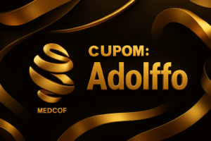 Infográfico mostrando os erros comuns ao procurar um cupom MedCof válido e como o código "ADOLFFO" é a solução segura.